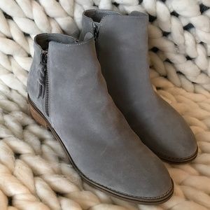 Blondo Liam Gray Suede Waterproof Booties 8.5